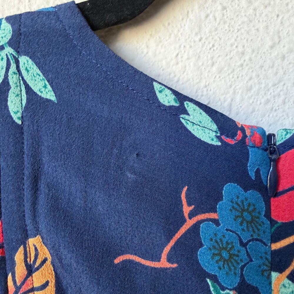 Sea New York Mari Navy Floral Midi Dress Size 4 - Picture 6 of 6